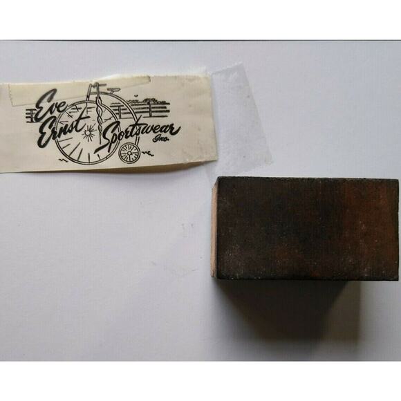 Eve Ernst Sportswear High-Wheel Bicycle Printers Block Stamp Atlantic City NJ - Picture 5 of 6